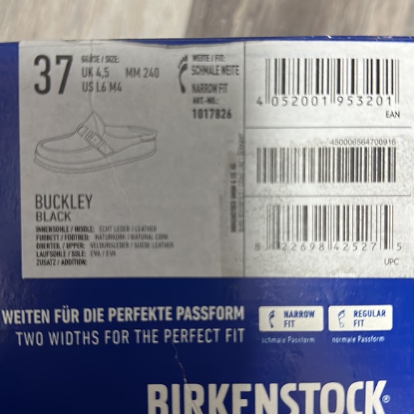 Birkenstock Buckley Mule Clogs Black Suede with Buckle Size-EU-37/US-6-6.5 EUC - Picture 7 of 7